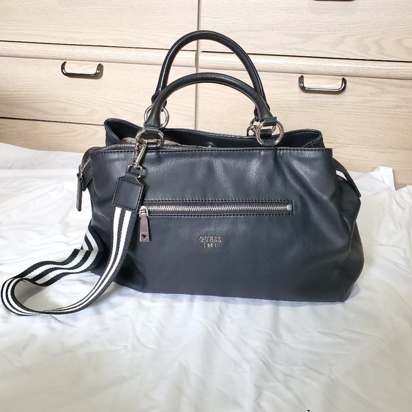 Guess Purse - Song Strings Large Satchel - Black - Picture 1 of 11